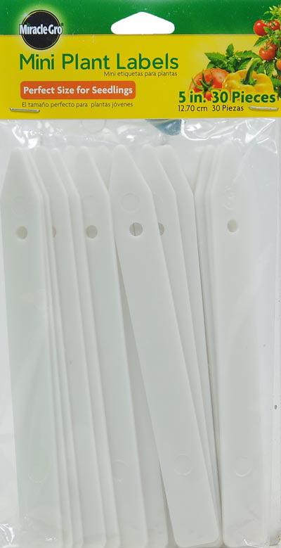 Miracle Gro SMG12136W 30 Pack 4" White Plastic Plant Labels Markers 9 