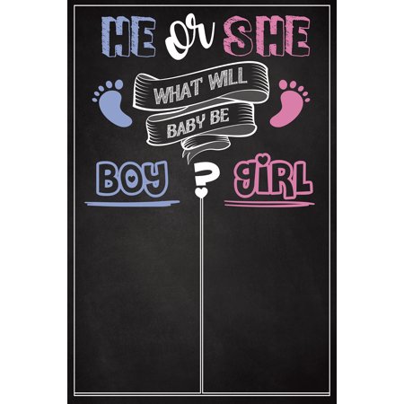 Chalkboard Gender Reveal Party Sign Baby Announcement He Or She Boy Or Girl Footprint Welcome Party Sign Baby Shower Sign Party Decor Baby Shower Baby Gender Reveal Ideas Size 36x24
