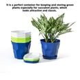 thumbnail image 3 of Plastic Flowerpot with Tray Ornamental Shock-proof Succulents Flowerpot for Kitchen Hotel Nursery Garden Planter Stable Lightweight Plant Pots Home White, 3 of 6
