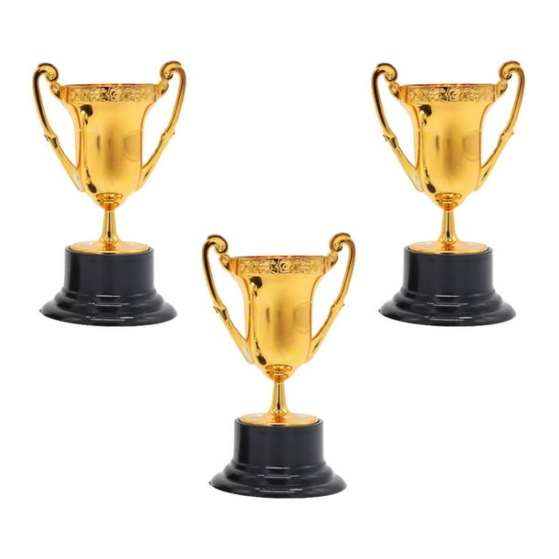 3x Mini Trofeos Decorativos, Adornos, Juguete Creativo de Escritorio, Mini Copas de Trofeo para Bronce