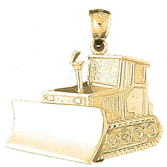 18K Yellow Gold Bulldozer Pendant - 32 mm