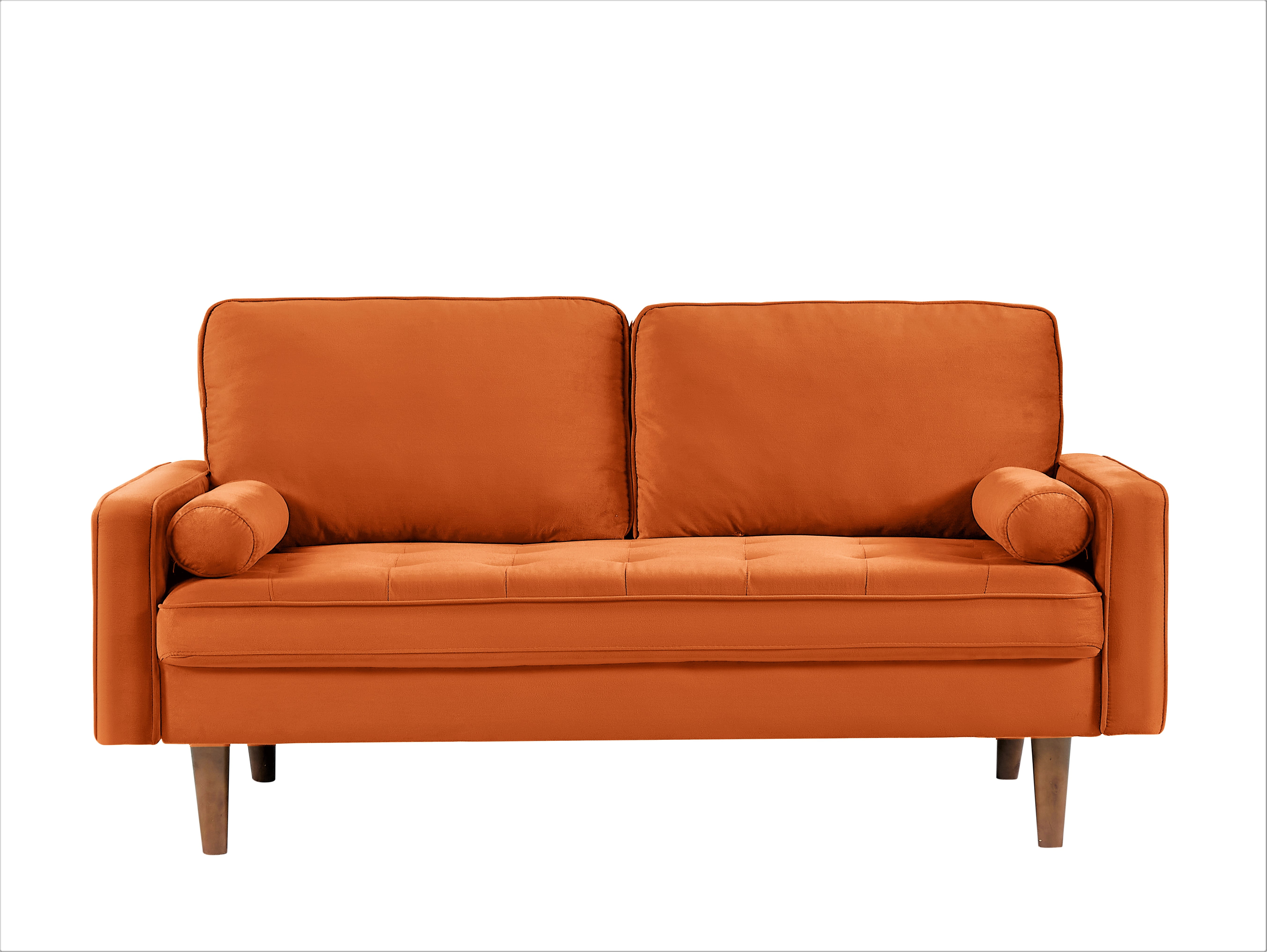 US Pride Furniture Monahan 58''W Velvet Tufted Living Room Loveseat, Orange