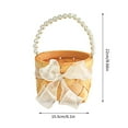 thumbnail image 5 of Wedding Small Flower Girl Basket, Wicker Rattan Flower Basket with Pearl Handle for Wedding Home Decor Picnic, Party, 5 of 5