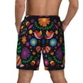 thumbnail image 3 of Kdxio Colorful Floral2 Print Men'S Swim Trunks With Compression Liner 7 Inch Inseam Quick Dry Swim Shorts, 3 of 7