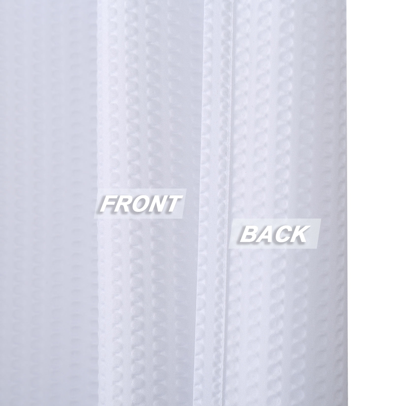 Haperlare White Extra Long Shower Curtain 72"Wx96"L Solid Waterproof Fabric Shower Curtain or Liner for Bathroom with Embossed Pattern, 1 Set