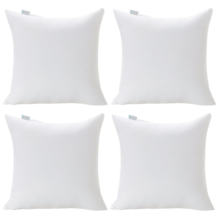 Throw Pillow Insert White Set of 4 for Decorative Cushion Stuffers