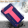 thumbnail image 3 of Dteck Case for Samsung Galaxy Tab S6 Lite 10.4" SM-P610 P615 (2020 Released) 10.4-inch,Shockproof 3-layer-protection Hybrid Rubber Hard PC Back Protective Kickstand Cover,Navy+Rose, 3 of 4