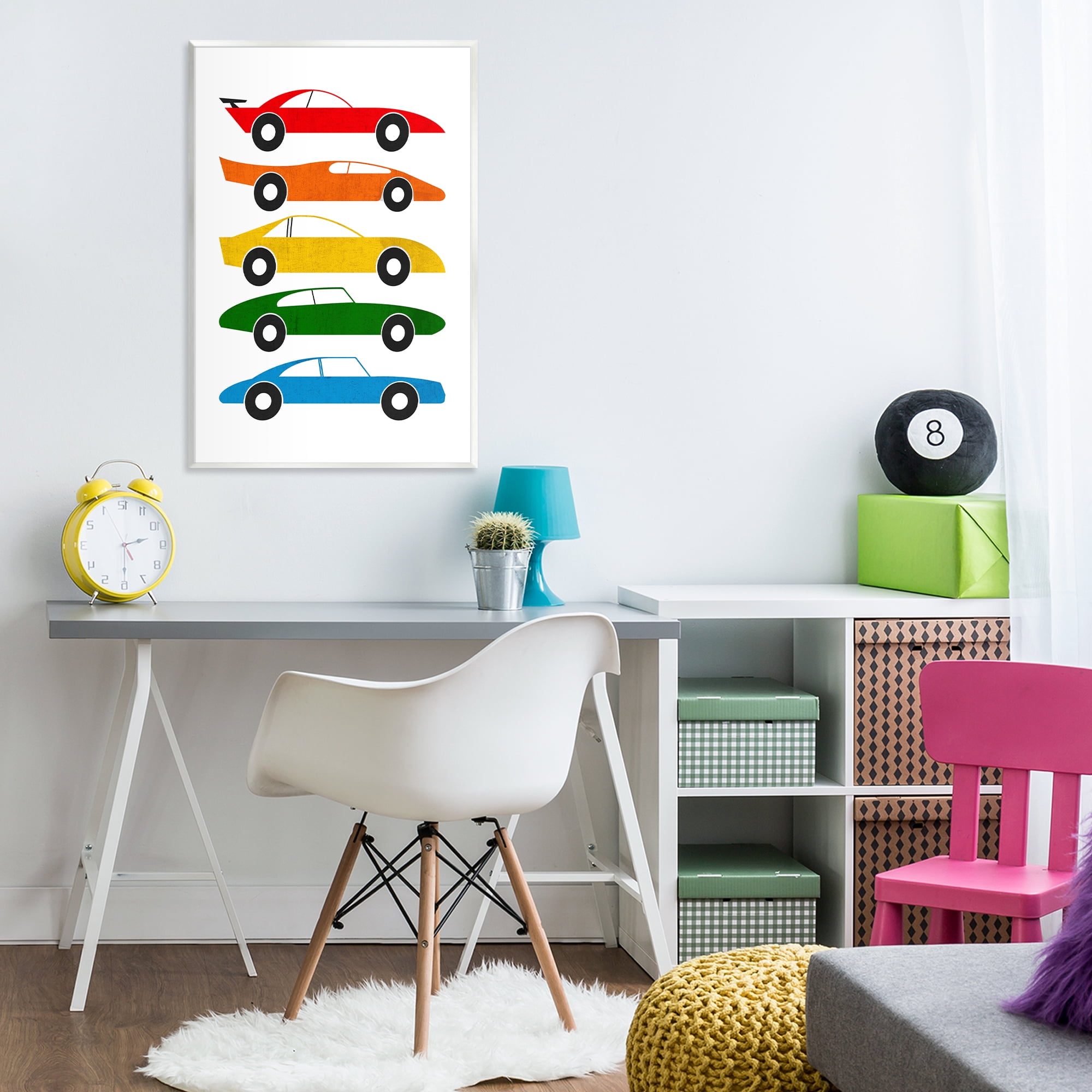 Stupell Industries Colorful Midcentury Cars Wall Plaque Art, design by Tom Quartermaine