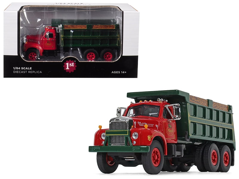 Mack B61 Tandem Axle Dump Truck Mack Trucks, Inc. Red Cab and Green