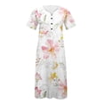 thumbnail image 4 of Zorckvet Womens Button Down Dresses Loose with Pockets Short Sleeve Casual Long Dress for Women V Neck, 4 of 6
