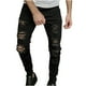 thumbnail image 2 of Pantalones largos para hombre, casuales, de mezclilla, de algodón, rectos, rotos, con agujeros, pantalones largos, pantalones para hombre, 2 of 8