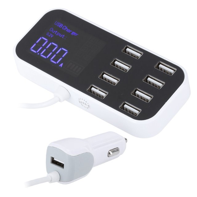 Base de estación de carga USB, estación de carga múltiple inteligente liviana, para uso en automóvil Dispositivo múltiple Teléfono inteligente, tableta Otros dispositivos USB Ecomeon no