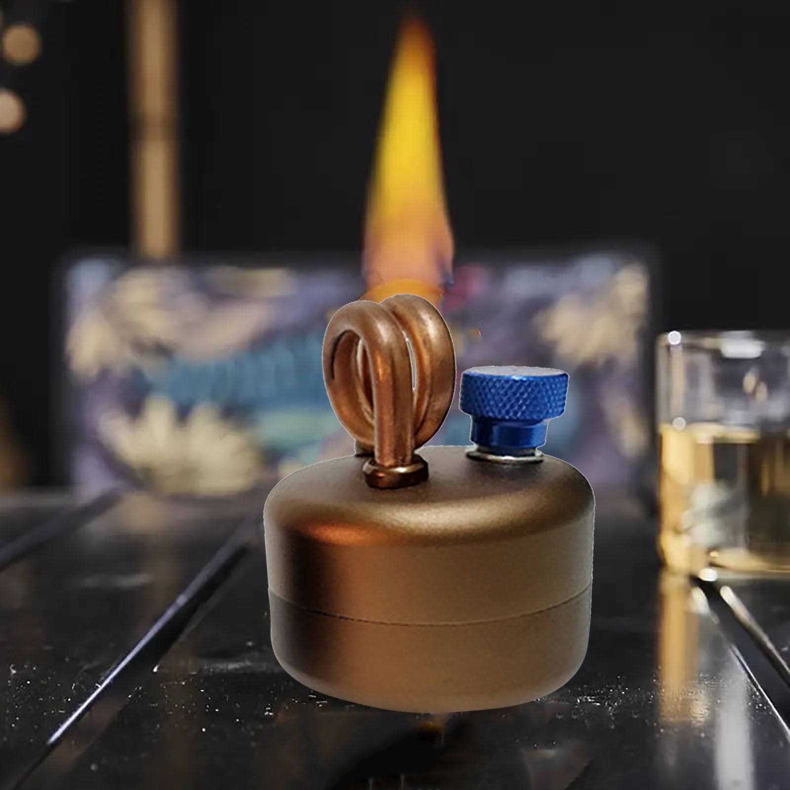 Mini Alcohol Stove, Alcohol Stove Camping, 3.5OZ Portable Brass Alcohol Gas Stove with Anti-Scald, Stand Fast Heating Windproof Backpacking Stoves for Hiking Survival Emergency Coffee Tea&nbsp;