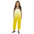 thumbnail image 4 of ATOGUTA Rompers Girl Size 5T-14 Spaghetti Strap Loose Romper Kids Casual Sleeveless Overalls with Pockets Yellow, 4 of 5