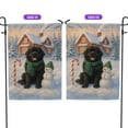thumbnail image 2 of Hello Winter Vintage Newfoundland Enjoys Snowy Day with Snowman Garden Flag 12x18in Double Sided Newfie Dog Lover Gifts Outdoor Decor - 12019, 2 of 5