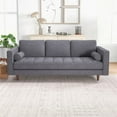 thumbnail image 4 of Jax Mid Century Modern Furniture Style Tufted Seat Fabric Couch in Dark Gray, 4 of 7
