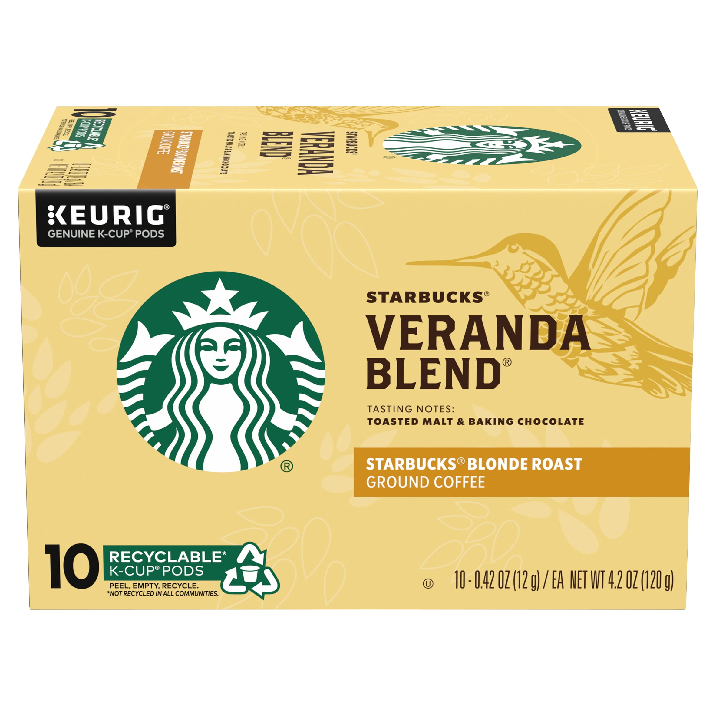 STARBUCK KCUP VERANDA, 0.42 oz, 10 count