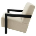 thumbnail image 4 of Fitz Accent Chair, Soft Latte Beige Boucle Cushions, Black Wood Arms, 4 of 5