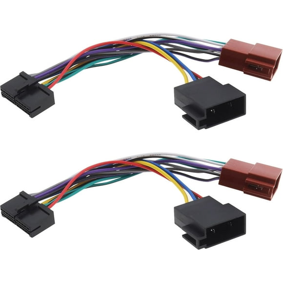 shiyou-2pcs Car Radio ISO Adapter 20-Pin to ISO Harness Adapter Cable Connector Wiring 17.5cm Car Stereo Radio ISO Wiring Harness for DIN Retractable Screen Car Radio Connector