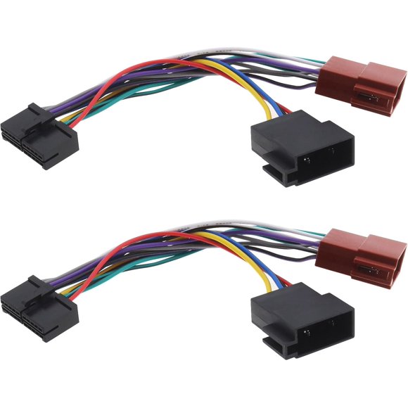 shiyou-2pcs Car Radio ISO Adapter 20-Pin to ISO Harness Adapter Cable Connector Wiring 17.5cm Car Stereo Radio ISO Wiring Harness for DIN Retractable Screen Car Radio Connector