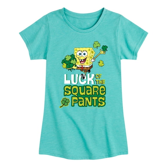 SpongeBob SquarePants - Luck Of The Square Pants - Girls Fitted Short Sleeve Tee
