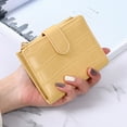 thumbnail image 2 of Women's Small Wallet Credit Card Holder Leather Zipper Pocket Bag (Yellow), 2 of 5