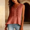 thumbnail image 6 of Cotton Linen Tank Tops For Women，Casual Blouses Cotton Linen Vest Bohemian Causal Shir Loose Causal Sleeveless Embroidered Boho Tops Floral Gauze Sleeveless, 6 of 8