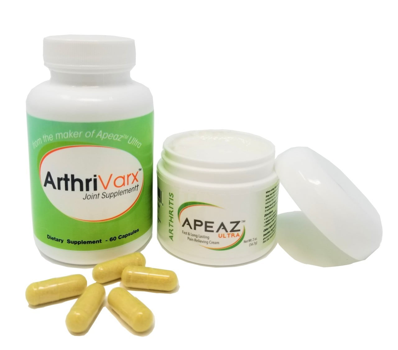 Apeaz Arthritis Cream & ArthriVarx Joint Supplement Bundle Fast and