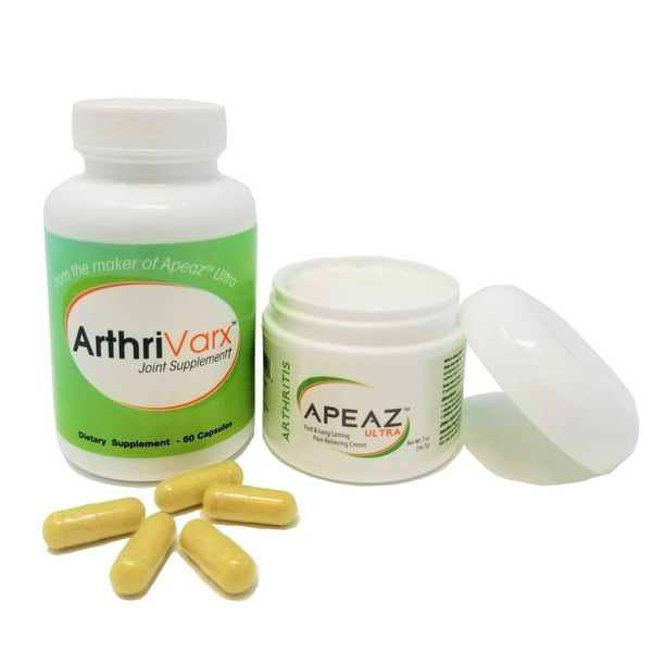 Apeaz Arthritis Cream & ArthriVarx Joint Supplement Bundle Fast and