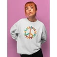 thumbnail image 2 of Hippie Peace And Love Design. Sweatshirt Women -Image by Shutterstock, Female 4X-Large, 2 of 4