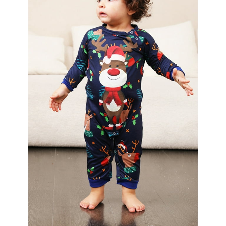 Matching Family Pajamas Sets Christmas PJ's Letter Print Top And Plaid  Pants Jammies Sleepwear