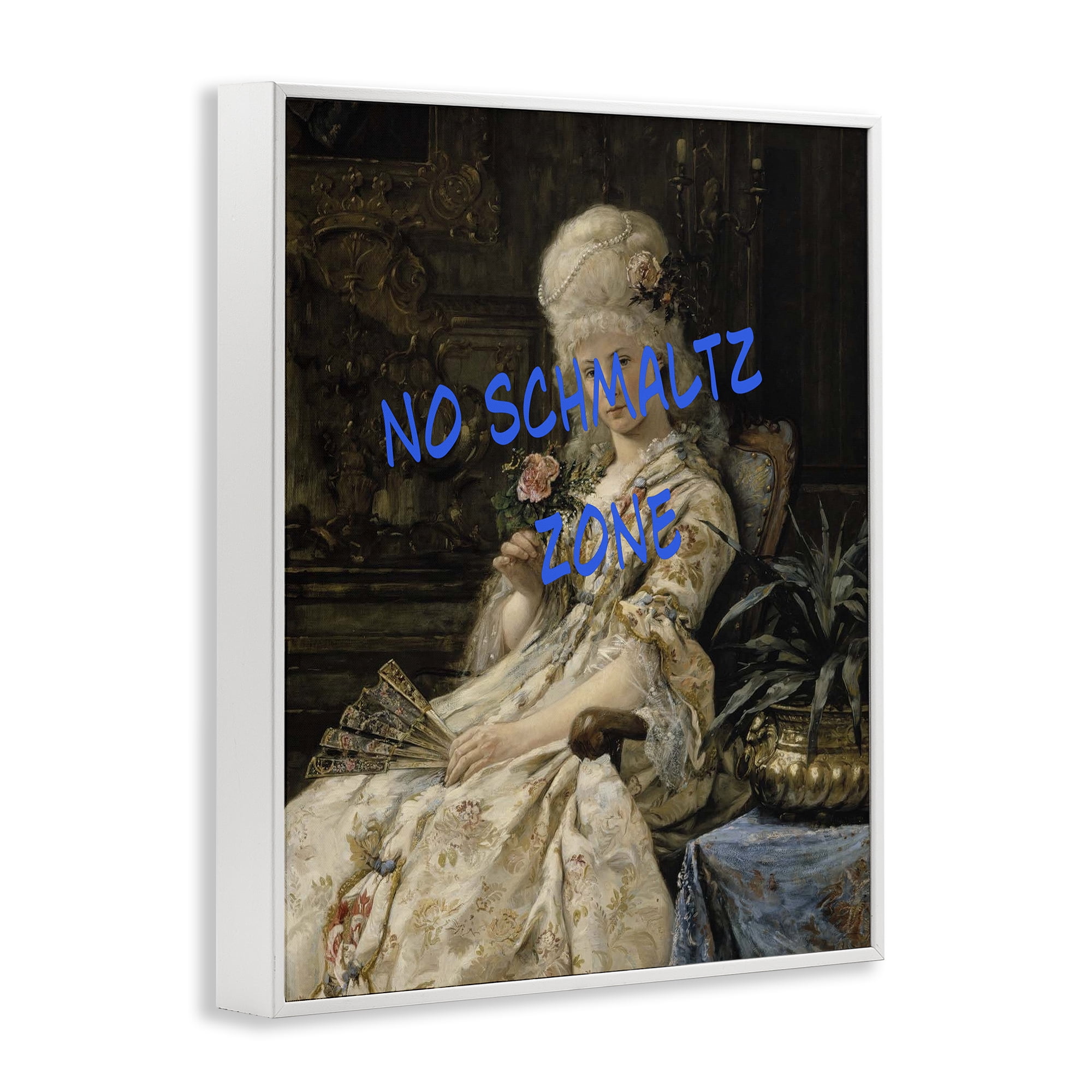 Stupell Industries Iconic No Schmaltz Zone White Framed Giclee Art, design by Grotto Studios