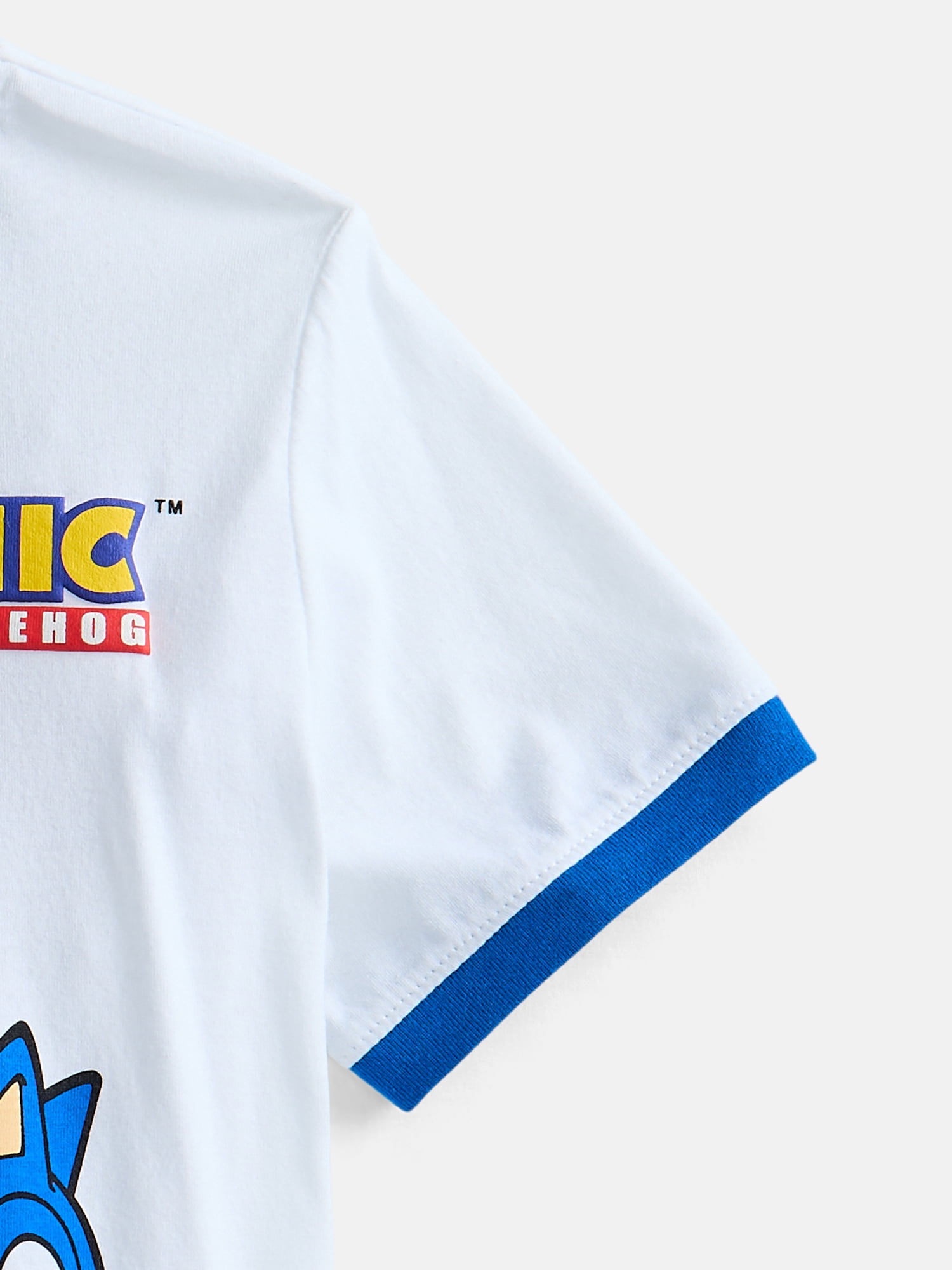 Sega Sonic The Hedgehog Boys Short Sleeve Puff Print Ringer T-Shirt, Sizes XS 4/5-XXL 18/20