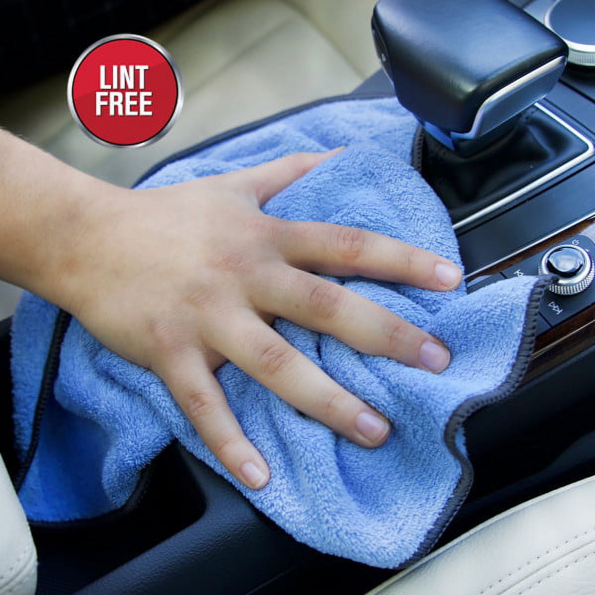 Auto Drive Super Soft Detailing Cleaning Towels, Blue and Yellow, 8 Packs
