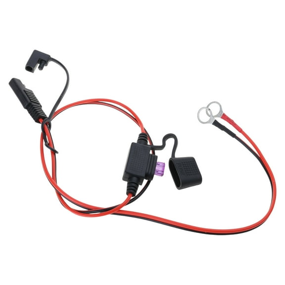SAE Connectors to O Rings Terminals Harness 10A Fuses Protections 2 Pin Quickly Disconnects Plugs Battery Extension Cable for Motorcycle Car