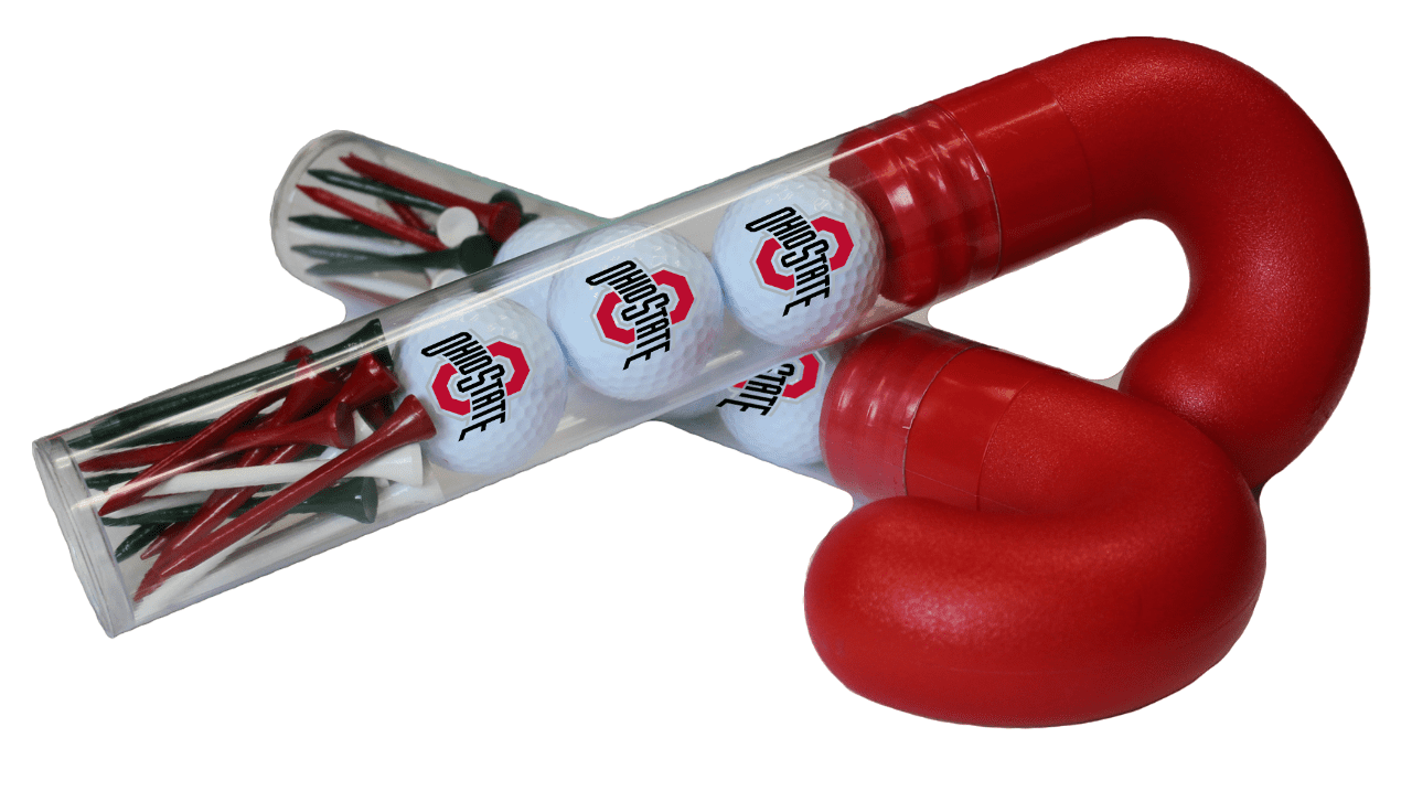Golf Ball Candy Cane – Holiday Stocking Stuffer – 3 Golf Balls, 10 Tees, Festive Packaging