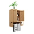 thumbnail image 4 of Gzxs Bathroom Wall Cabinet, 2-Doors Bamboo Medicine Cabinets with Towel Bar, Wall Mounted Storage Cabinet with Open Shelves, Over The Toilet Space Saver Organizer for Small Spaces, Natural, 4 of 10