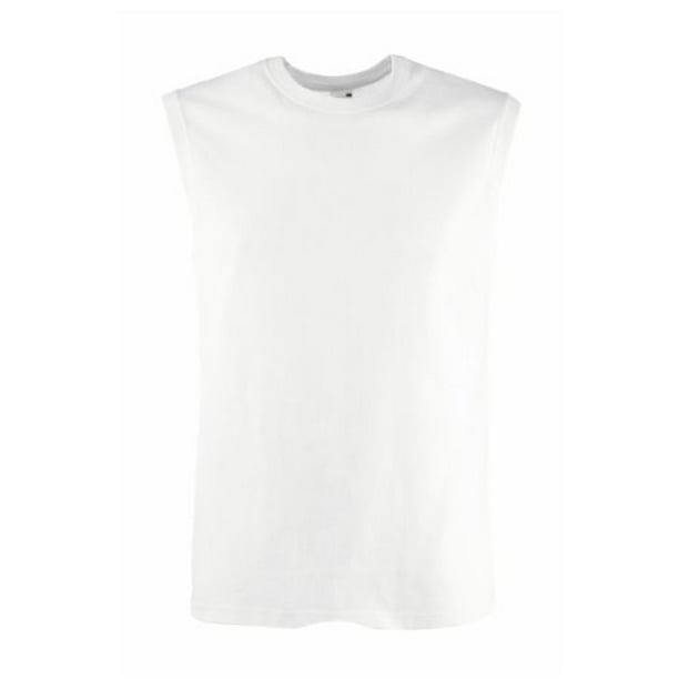 white sleeveless tees