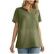 thumbnail image 2 of Pantalones deportivos para mujer,Camiseta de manga corta de punto gofre con cuello en V para mujer, blusa informal holgada, poliéster, ideal para el hogar y el trabajo, sopatenor, 2 of 9