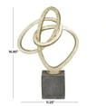thumbnail image 3 of 11" x 17" Gold Polystone Link Abstract Sculpture with Black Base, by DecMode, 3 of 8