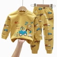 thumbnail image 4 of TOWED22 Infant Toddler Kid Girl Winter Outfits 2 Piece Long Sleeve Round Neck Top and Elastic Waist Pants Clothes Clothing(Yellow,6-12 M), 4 of 4