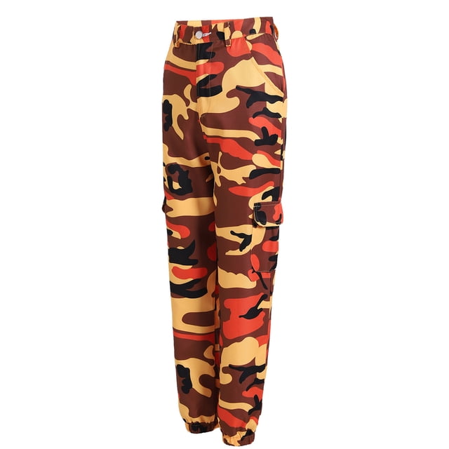EQWLJWE Pantalons pour Femmes Mode Femmes Décontracté Poche Pieds Liés Fermeture Éclair Imprimé Pantalons