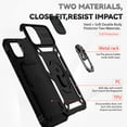 thumbnail image 2 of iPhone 11 Case,Dteck Shockproof Rubber Rugged Case Hybrid Hard Ring Holder Kickstand Slide Camera Lens Protector Cover for Apple iPhone 11,Black, 2 of 8