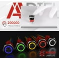 thumbnail image 5 of APIELE 10 Amp 0.866 in interruptor de botón momentáneo 12 V Angel Eye LED impermeable redondo auto reinicio 7/8 '' 1NO 1NC (aluminio negro azul), 5 of 5