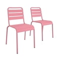 thumbnail image 2 of Novogratz Poolside Gossip, June Outdoor/Indoor Stacking Dining Chairs, 2-Pack, Pink, 2 of 16