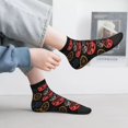 thumbnail image 2 of Fuzoiu Compass And Mountains In Bicycle Wheels1 Print Adult Socks, Crew Moisture-wicking Socks, Unisex Cushion Crew Socks,Casual Sports Ankle Socks, 2 of 7