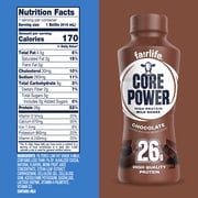 Core Power Protein Shake, Chocolate, 26g Bottle, 14 fl oz