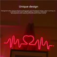 thumbnail image 3 of Bewildely Electrocardiograma Latido del corazón Letrero de neón Luz Compacta Artística Alimentada por USB Lámpara de paisaje Decoración Luz de pared Iluminación navideña No.1 Bewildely HA027577-01, 3 of 6