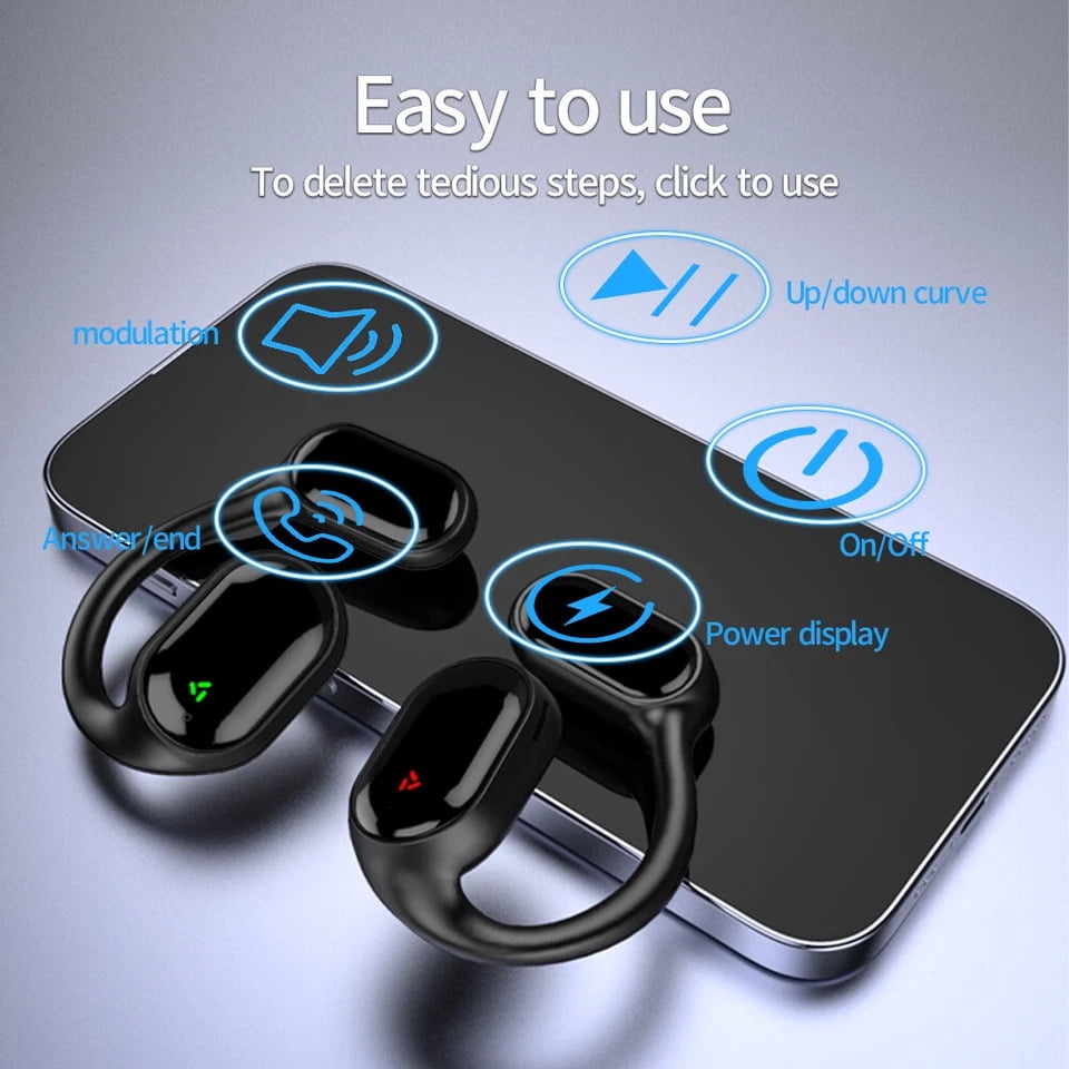 FungLam True Wireless Bone Conduction Headphones, Bluetooth 5.3 Wireless Headset Earbuds,Noise Cancelling,Waterproof,Sports Ear Buds for Small Ears , Running Fitness,Workouts