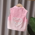 thumbnail image 5 of Girls Classic Blue Jean Vest Embroidered Little Bear Bow Toddler Outerwear Casual Cute Coat, 5 of 7